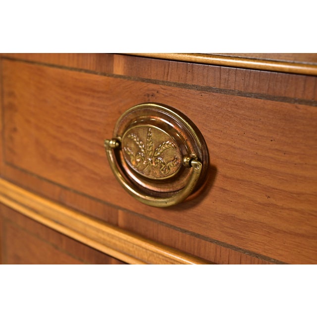 Wood Baker Furniture Georgian English Yew Wood Bow Front Dresser or Chest of Drawers For Sale - Image 7 of 12