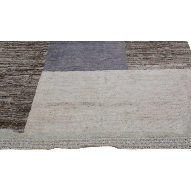 Moroccan Art Deco Hand Knotted Wool Rug, 9'4"x12' For Sale In New York - Image 6 of 6