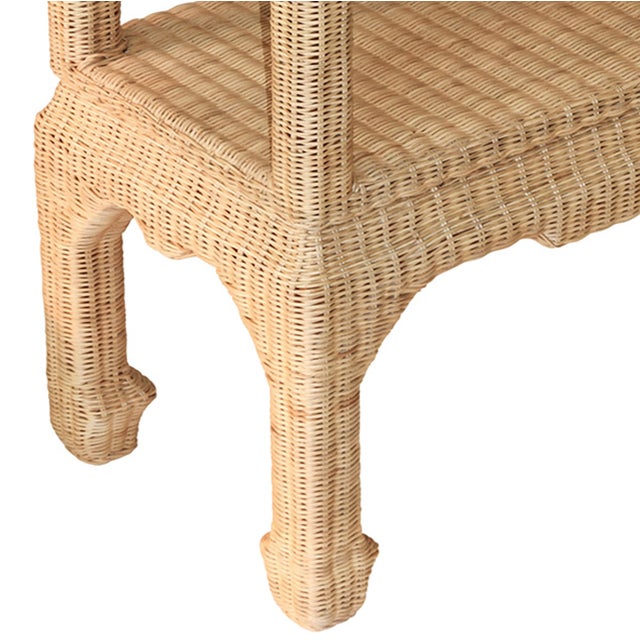 2020s Matthew Izzo Home - Cavalier Ming Style Woven Rattan Five Shelf Etagere For Sale - Image 5 of 9