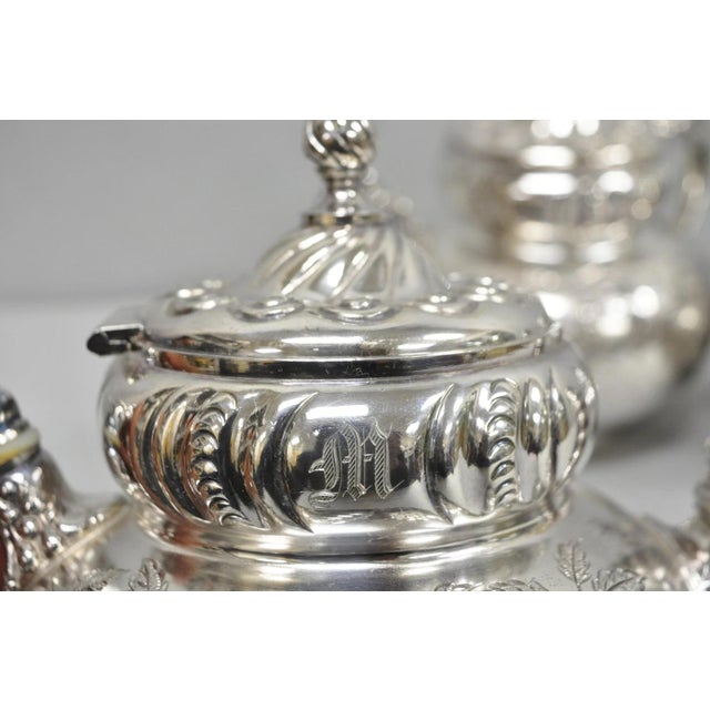 Antique Meriden B Co French Renaissance Silver Plated Figural Tea Set - 7 PCS For Sale - Image 9 of 18