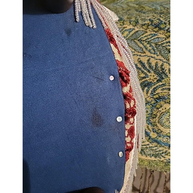 Late 20th Century Traditional Oval Coctail Ottoman Fringe Trim For Sale - Image 9 of 9