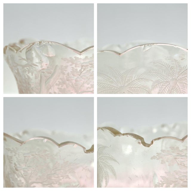 Antique Bohemian/Czech Cranberry Cut to Clear Vase With Savannah Scene For Sale - Image 12 of 12