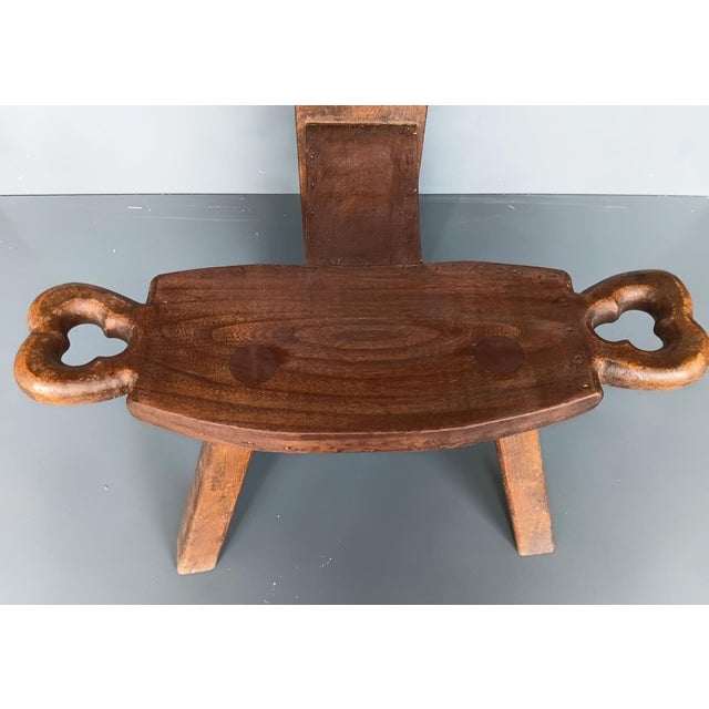 French Antique Mid-Century Brutalist Milking Chair For Sale - Image 10 of 11