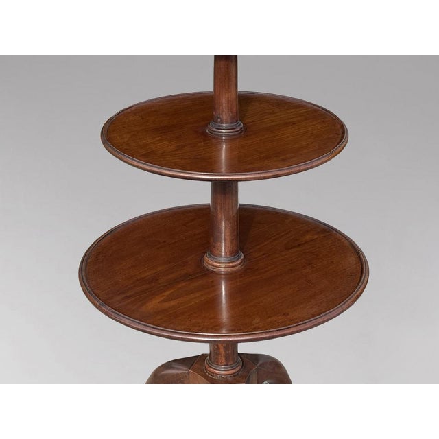 Antique George III Mahogany Dumb Waiter, 1770 For Sale - Image 3 of 12