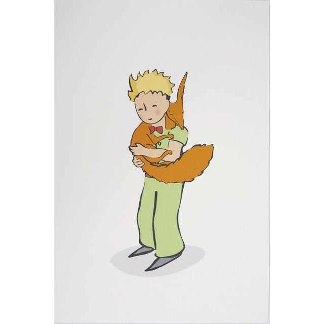 Antoine De Saint-Exupery, Le Petit Prince câline le Renard, Lithograph For Sale - Image 7 of 7