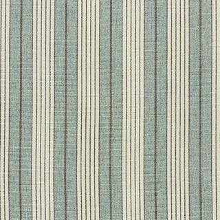 Sample - Schumacher X Vogue Living Horst Stripe Fabric in Sky For Sale