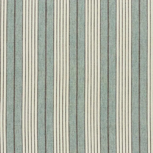 Sample - Schumacher X Vogue Living Horst Stripe Fabric in Sky For Sale