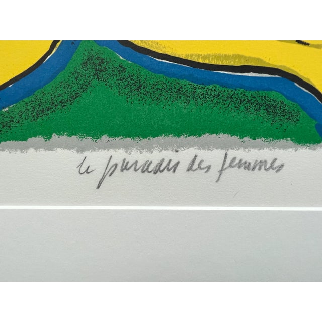 1990s Corneille, Guillaume (1922-2010), Artist’s Proof, Paradis De Femmes, Signed, 1991, Figurative Fantastical Warm Colors For Sale - Image 5 of 8