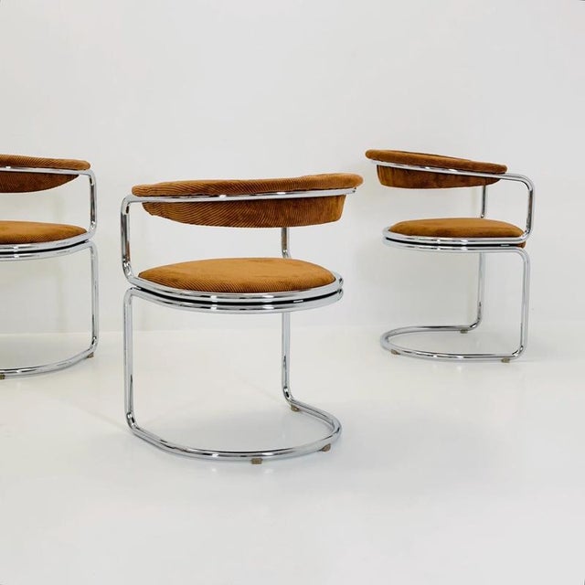 Mid-Century Modern Cognac Velvet Dining Chair by Giotto Stoppino, Italy, 1970s For Sale - Image 10 of 18