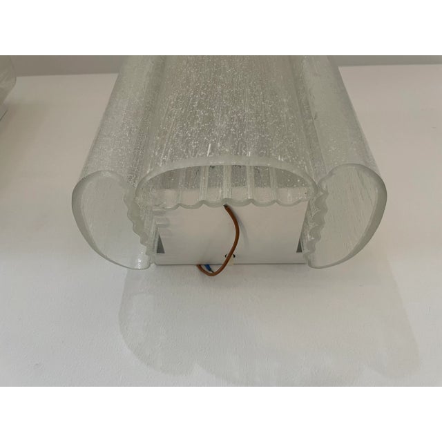 Doria Leuchten Germany Mid-Century Modern Doria Leuchten, Clear Eisglas Sconces - a Pair For Sale - Image 4 of 12