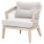 Contemporary Web Outdoor Club Chair, Pumice & Grey Teak with White & Taupe Rope For Sale - Image 3 of 11
