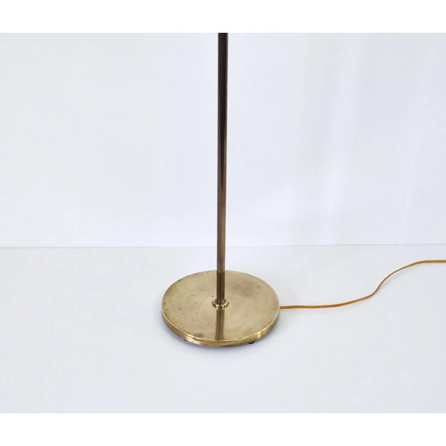 1950s Scandinavian Floor Lamp in Brass with Pleated Shade, 1950s For Sale - Image 5 of 12