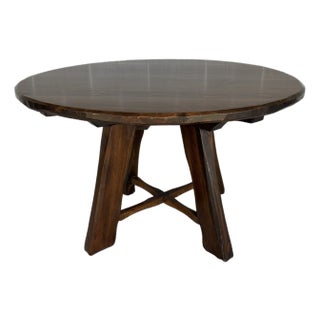 Hunt Country Furniture 48" Dark Pine X Base Dining Table For Sale