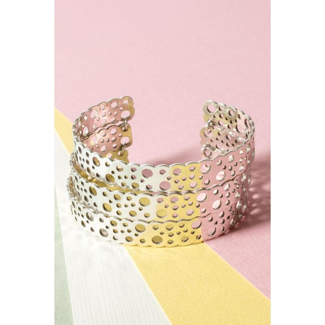Metal Silver Lace Cuff by Liisa Vitali from Nesto, 1972 For Sale - Image 7 of 7