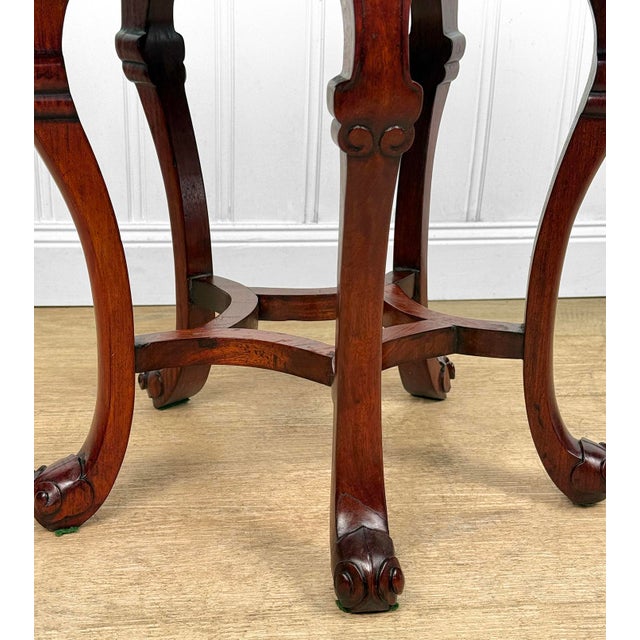 Vintage Chinese Chinoiserie Cloisonne Round Plant Stand Table For Sale - Image 10 of 11