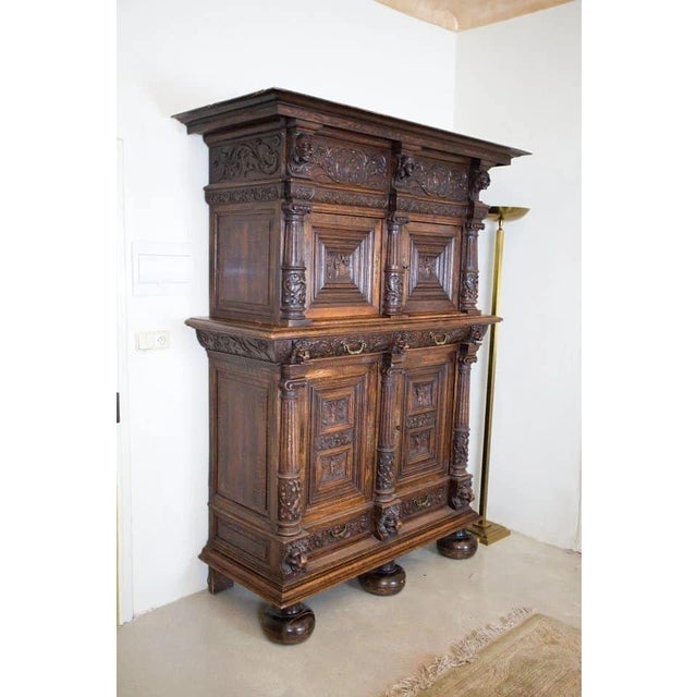 Brown 19th Century Neo-Renaissance Carved Sideboard For Sale - Image 8 of 8