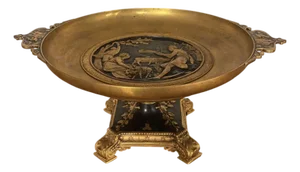 Early 20th Century French Empire-Style Bronze Pedestal Tazza - Signed E. Picault