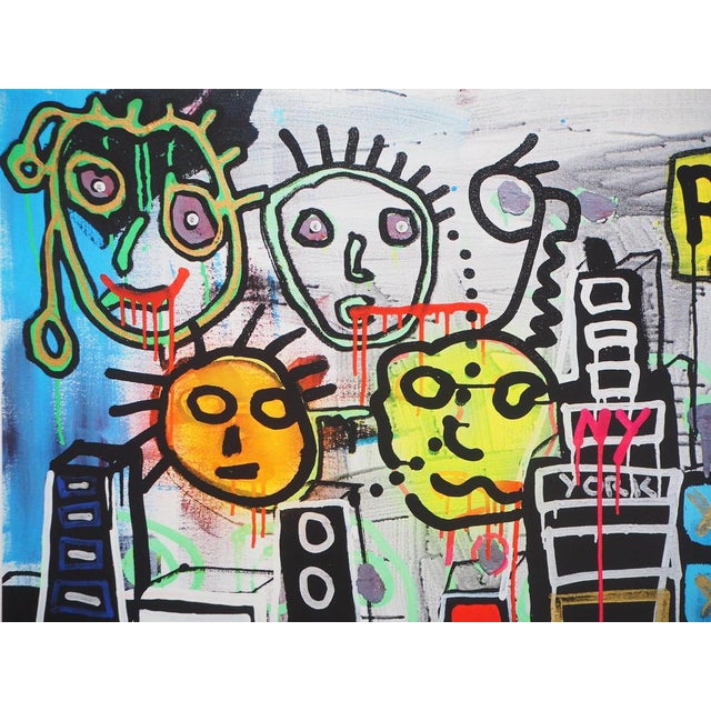 Modern Paul Kostabi, Family Portrait in NY, Giclee Print For Sale - Image 3 of 7