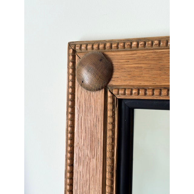 Arts and Crafts Wall Mirrors in Oak, Britain, 1900, Set of 2 For Sale - Image 6 of 11