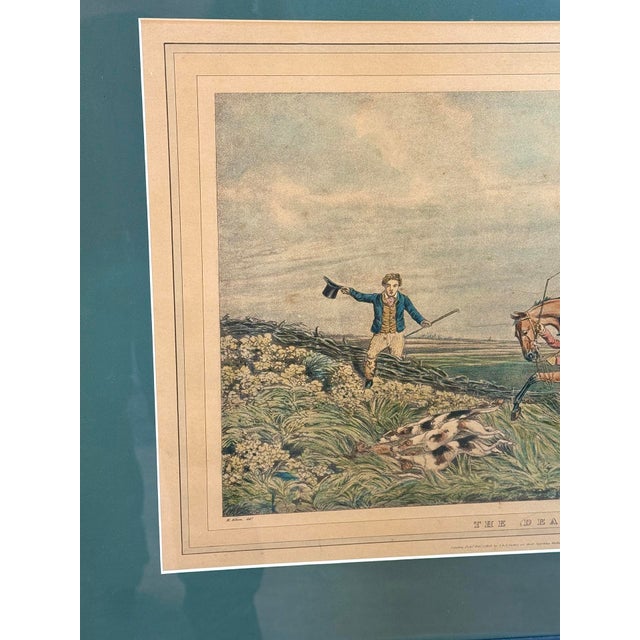 Antique Traditional Equestrian Fox Hunt "The Death" Framed Lithograph For Sale - Image 6 of 13