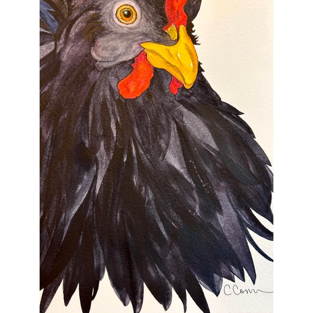 Original Watercolor Illustration on Paper “Little Black Snapdragon” Framed For Sale - Image 4 of 12