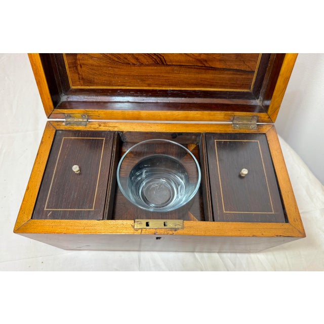 Antique 19th Century English Regency Inlaid Wood Sarcophagus-Form Tea Caddy Box For Sale - Image 17 of 17