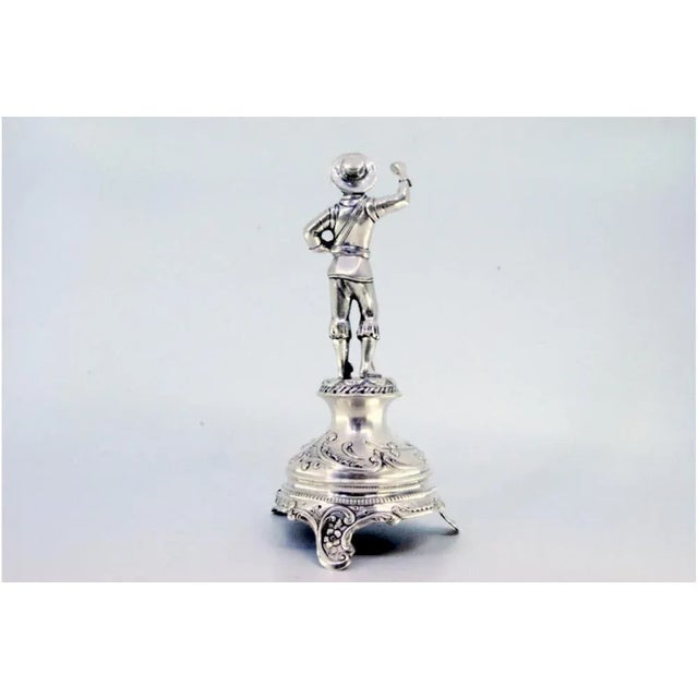 Silver Toothpick Holder with Figure For Sale - Image 6 of 9