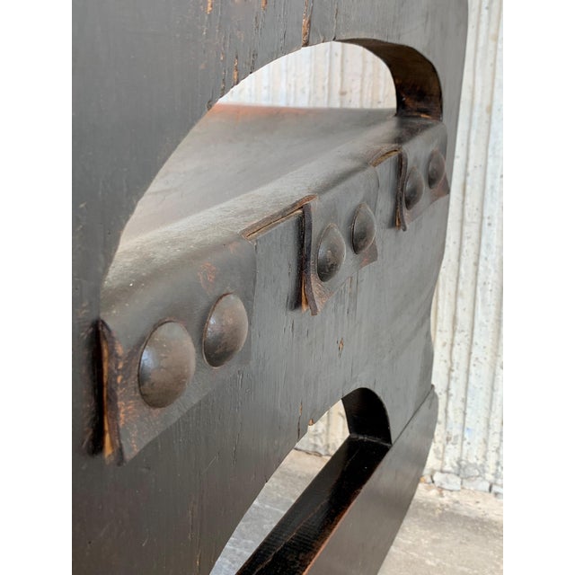 20th Century Carved Walnut Spanish Rocking Chairs Featuring Ace of Clubs For Sale - Image 9 of 18