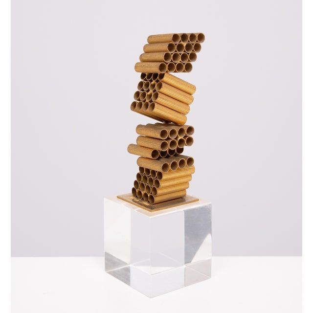 William De Lillo, Abstract Sculpture, 1970s, Gilded Metal For Sale - Image 9 of 9