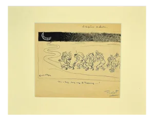 Emile Hugon, the London Conference, Original Pen on Tissue Paper, 1933