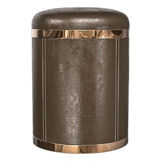"La Notte" Ottoman & Pouf With Bronze Details For Sale