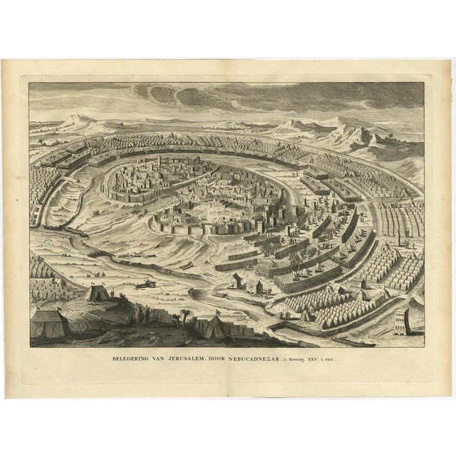 King Nebuchadnezzar, View of the Siege of Jerusalem, 1730, Paper For Sale - Image 3 of 5
