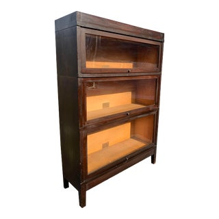 Mid 20th Century Globe Wernicke Barrister Section Glass Doors Bookcase For Sale