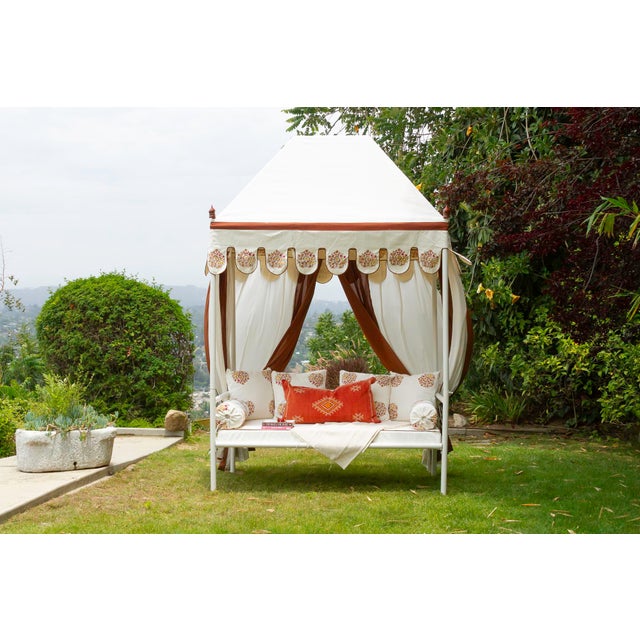 Royal Marigold Block Print Canopy Daybed For Sale - Image 11 of 11