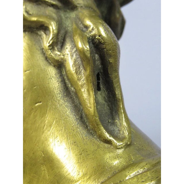 1970s Vintage Exhibition Brass Sculpture of Woman with Marble Base, Late 1900s For Sale - Image 5 of 9