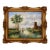 Vintage Dutch School Oil on Board, Canal Scene With Windmill — Ornate Gilt Frame For Sale