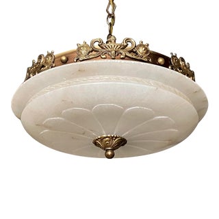 Late 20th Century French Directoire Style Alabaster Pendant Light For Sale
