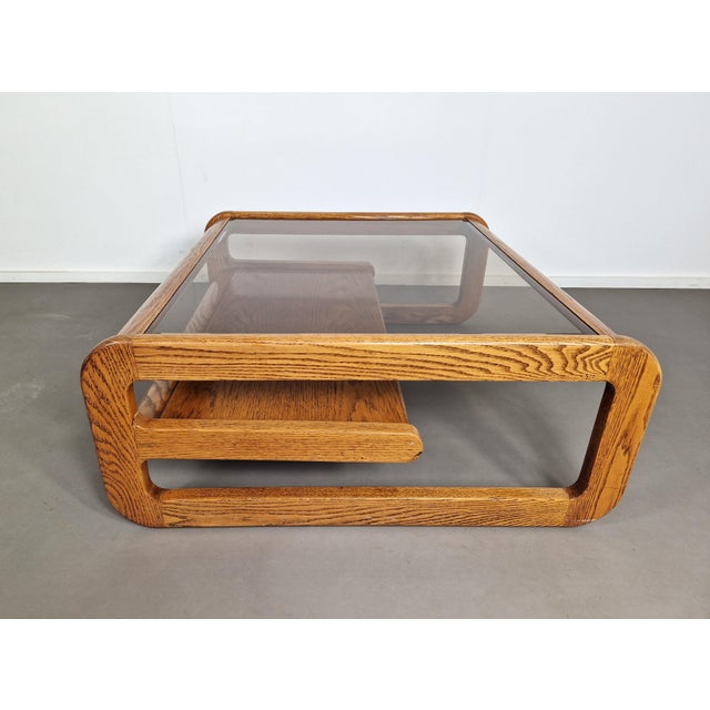 Vintage Coffee Table in Oak by Lou Hodges, 1970s For Sale - Image 11 of 13