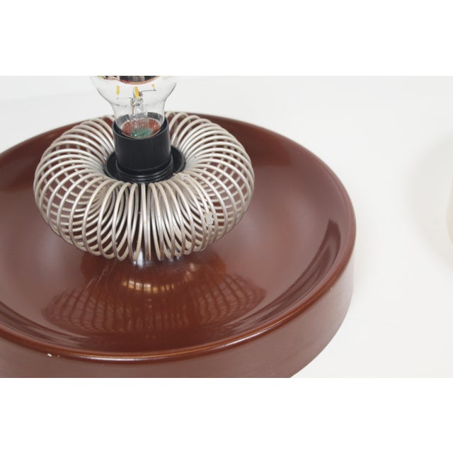 Brown Space Age Spring Wall Lamps by Elektrofém, Hungary, 1970s, Set of 2 For Sale - Image 8 of 10
