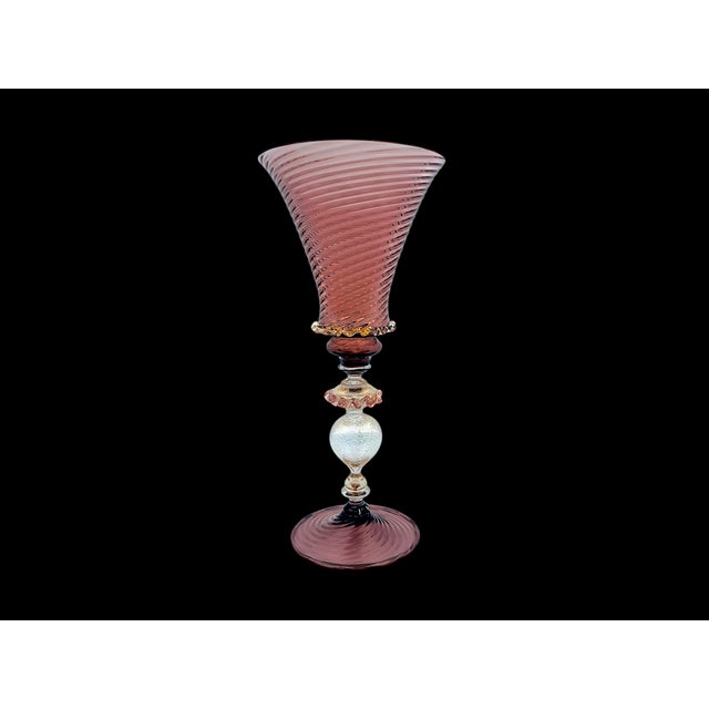 1970s Venetian Tipetto Goblet in Murano Glass from Manifattura Di Murano, 1970s For Sale - Image 5 of 12