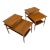 Pair Walnut American Mid-Century Modern One Drawer Step End Tables Stands For Sale
