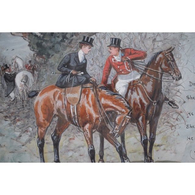 White Deep-Lomacy Fox Hunt Scene Watercolour by George Finch Mason For Sale - Image 8 of 8