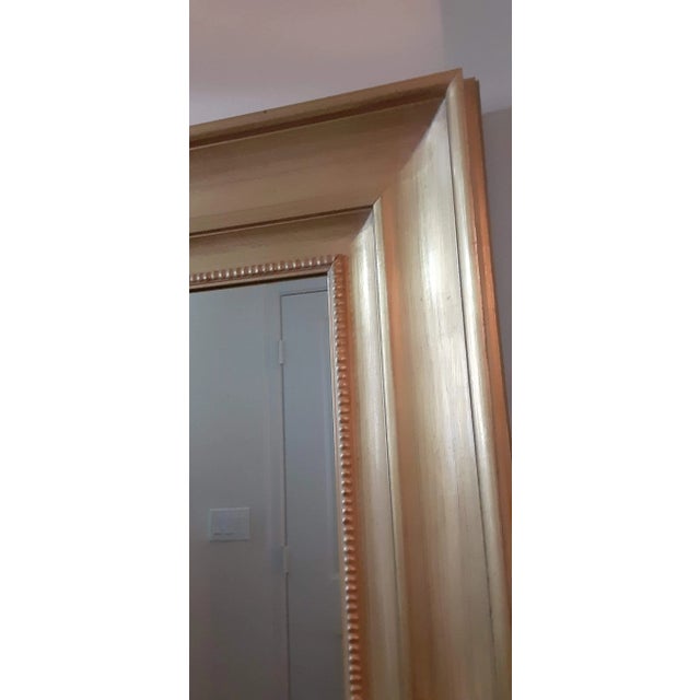 Contemporary Custom Contemporary Large 44" Designer's Gold Square Gilt Wood Wide Frame Wall Mirror For Sale - Image 3 of 9