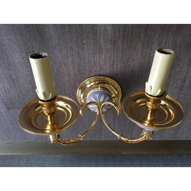 Postmodern Brass and Porcelain Wall Sconce from Wedgwood, Italy, 1970s For Sale - Image 10 of 18