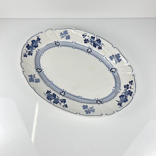 Large Oval Terre de Fer Jane Model Platter from KG Lunéville, 1900s For Sale - Image 3 of 12