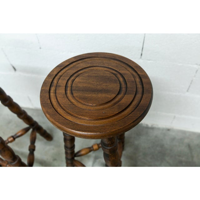 1960s Wood Stools in the style of Charles Dudouyt, 1960s, Set of 2 For Sale - Image 5 of 14