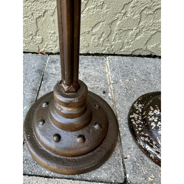 Vintage Late 20th Century Tall Metal Candle Holders- Set of 2 For Sale - Image 12 of 12