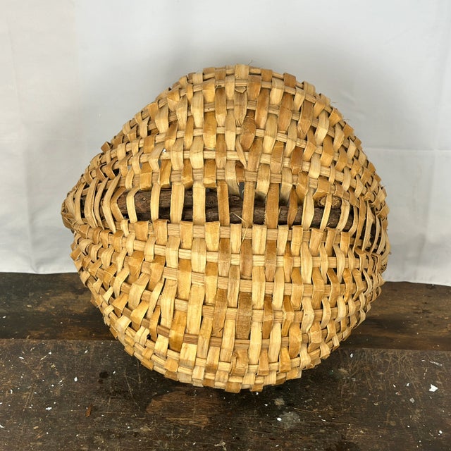 Large Hand Woven Gathering Basket by Alvin Wood (1923 - 2005) For Sale - Image 9 of 12