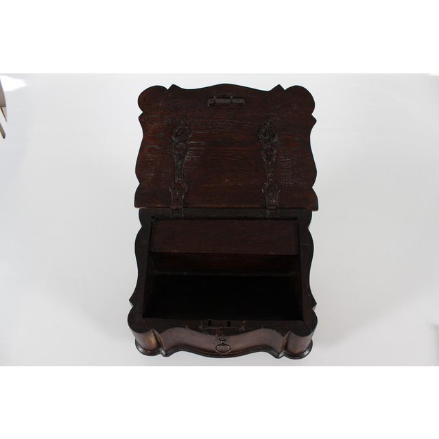 Antique Mid 19th Century Scandinavian Baroque Oak Sewing Box For Sale - Image 11 of 14
