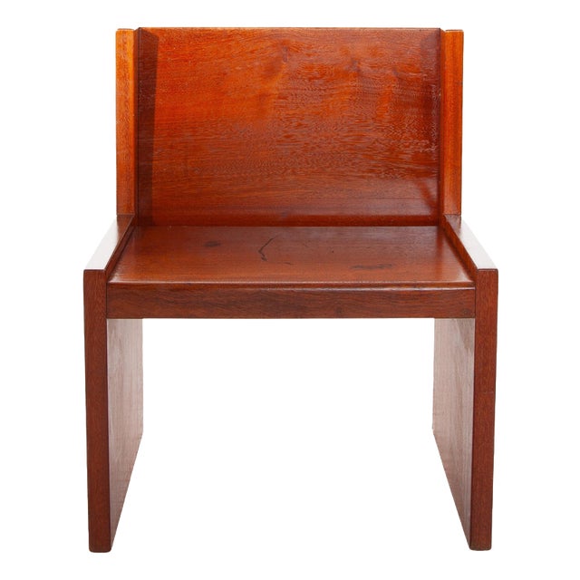 Brutalist Hand-Crafted Wood High-Back Bench, Belgium, 1968 For Sale